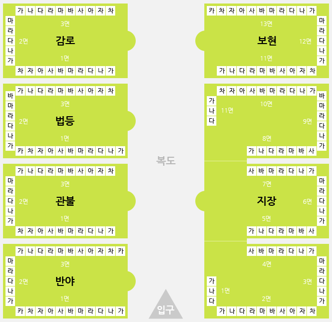 납골당 안내도